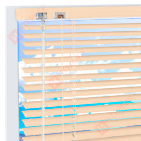 Горизонтальные алюминиевые жалюзи на пластиковые окна - цвет бежевый 16 мм