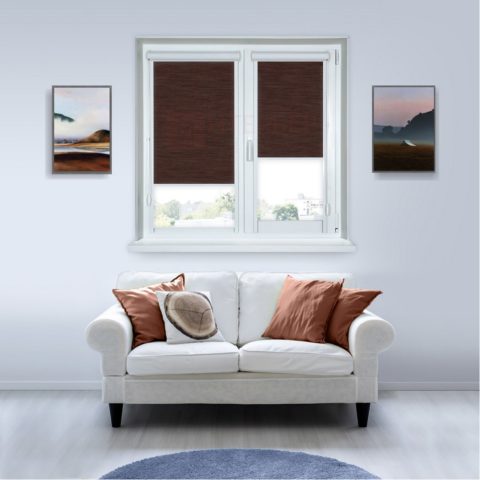 Рулонные кассетные шторы УНИ - Корсо темно-коричневый